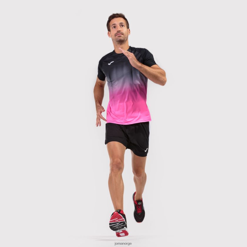 nei Joma skjorte kortermet elite vii svart fluorescerende rosa hvit FBD0T02835 menn