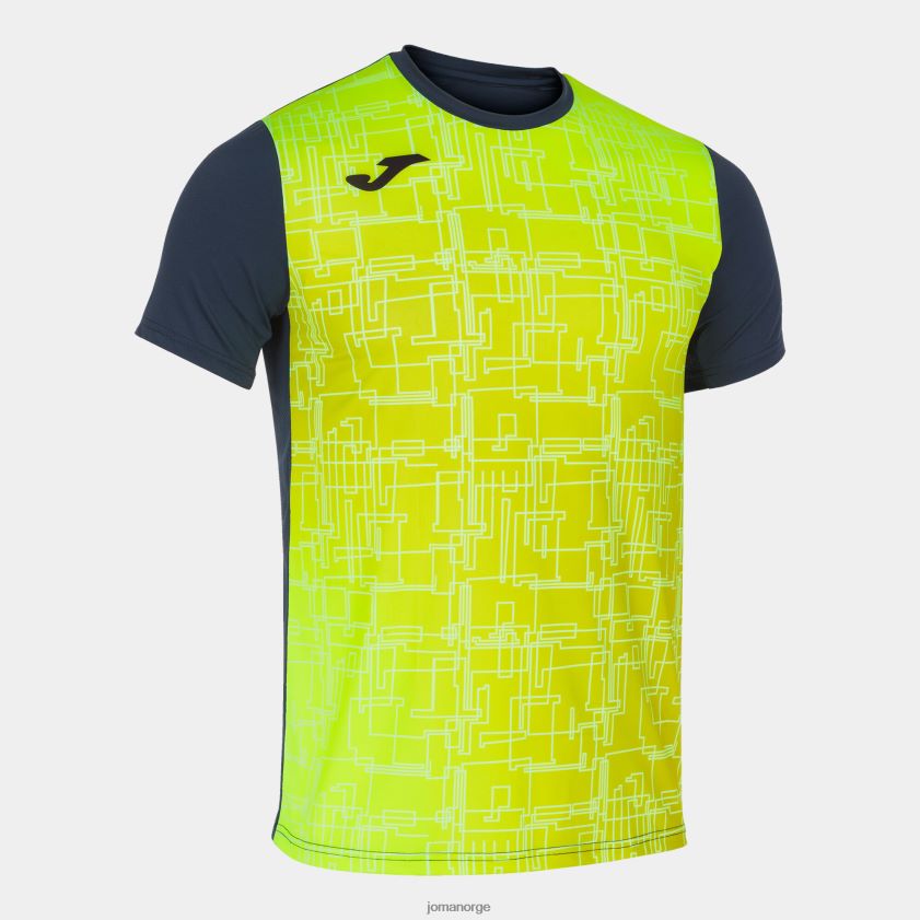 nei Joma skjorte kortermet elite viii marineblå fluorescerende gul FBD0T0674 menn