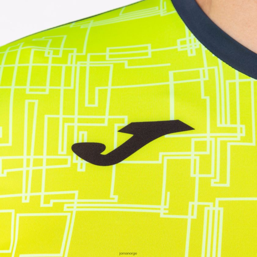 nei Joma skjorte kortermet elite viii marineblå fluorescerende gul FBD0T0674 menn