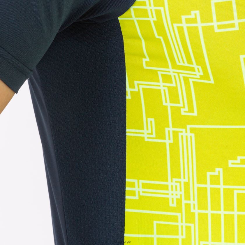 nei Joma skjorte kortermet elite viii marineblå fluorescerende gul FBD0T0674 menn