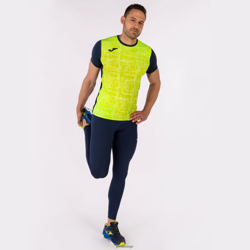 nei Joma skjorte kortermet elite viii marineblå fluorescerende gul FBD0T0674 menn