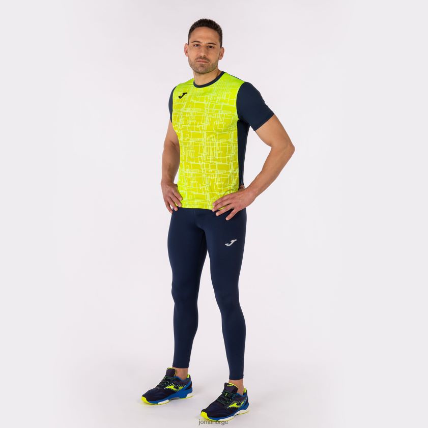 nei Joma skjorte kortermet elite viii marineblå fluorescerende gul FBD0T0674 menn