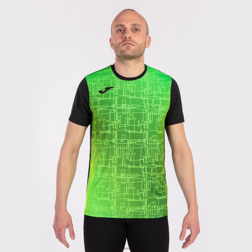nei Joma skjorte kortermet elite viii svart fluorescerende grønn FBD0T04661 menn