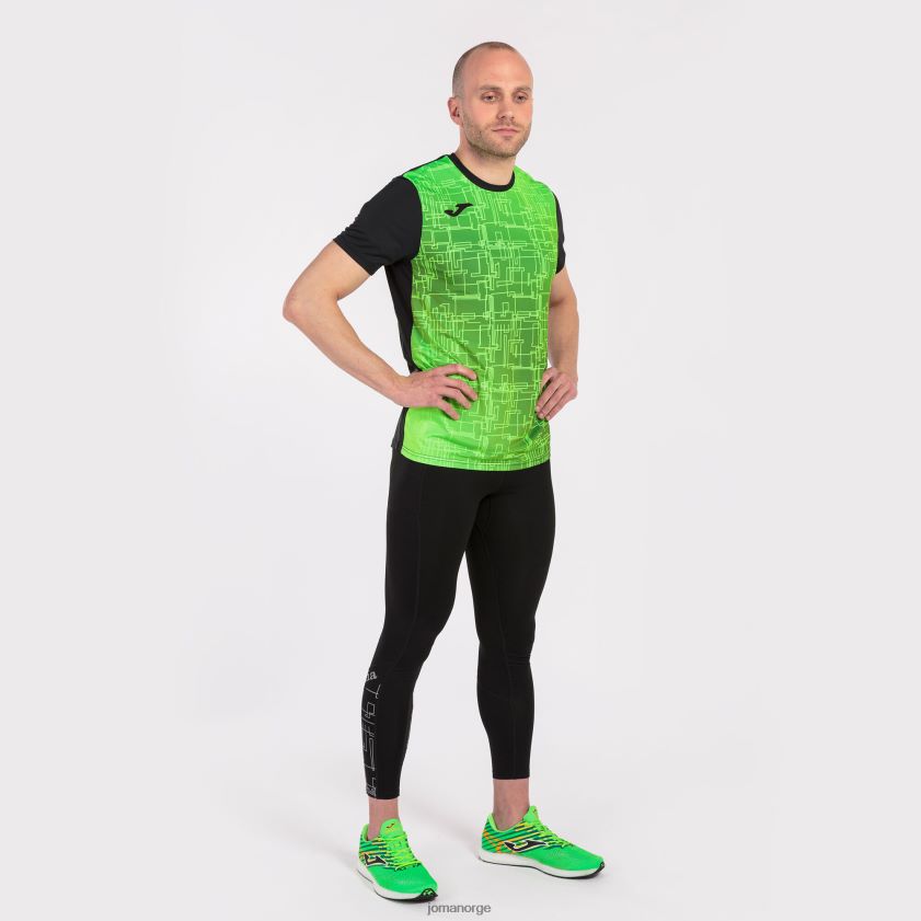 nei Joma skjorte kortermet elite viii svart fluorescerende grønn FBD0T04661 menn