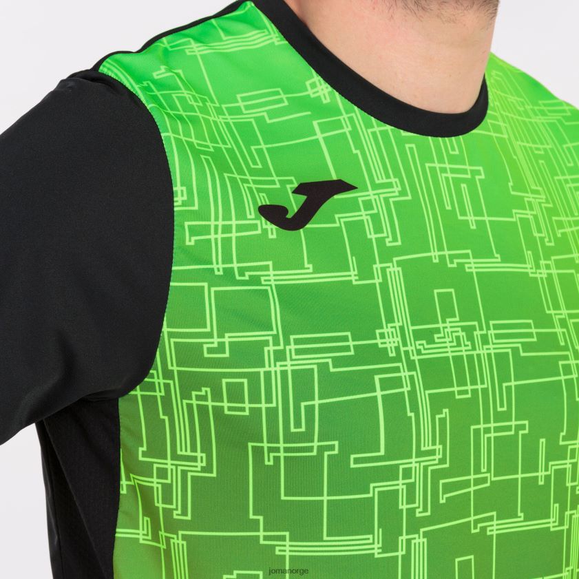 nei Joma skjorte kortermet elite viii svart fluorescerende grønn FBD0T04661 menn