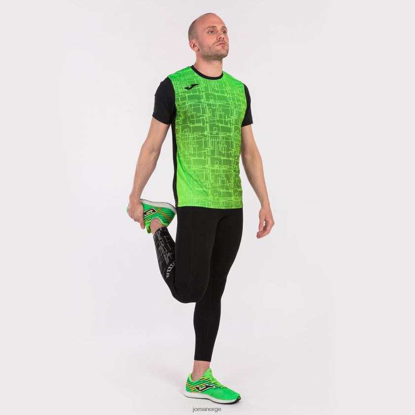 nei Joma skjorte kortermet elite viii svart fluorescerende grønn FBD0T04661 menn
