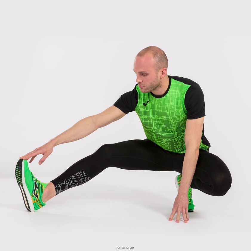 nei Joma skjorte kortermet elite viii svart fluorescerende grønn FBD0T04661 menn