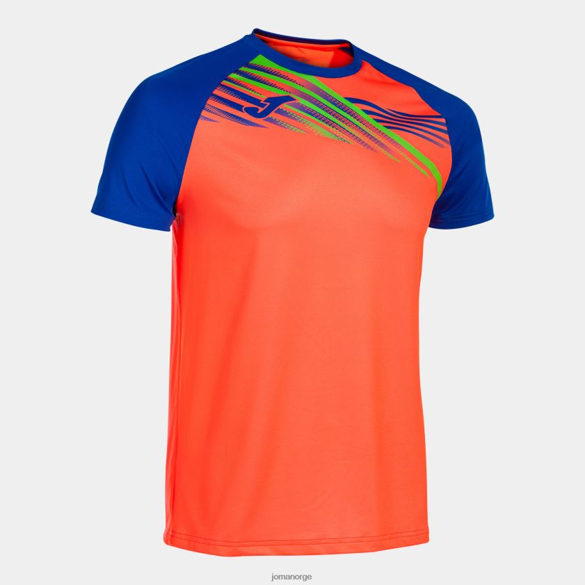 nei Joma skjorte kortermet elite x fluorescerende korall kongeblå FBD0T0587 menn