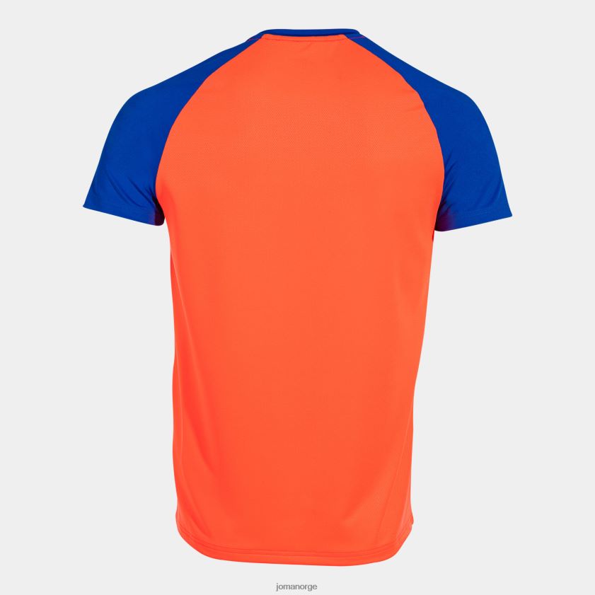 nei Joma skjorte kortermet elite x fluorescerende korall kongeblå FBD0T0587 menn