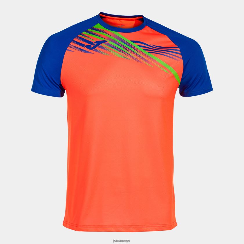 nei Joma skjorte kortermet elite x fluorescerende korall kongeblå FBD0T0587 menn