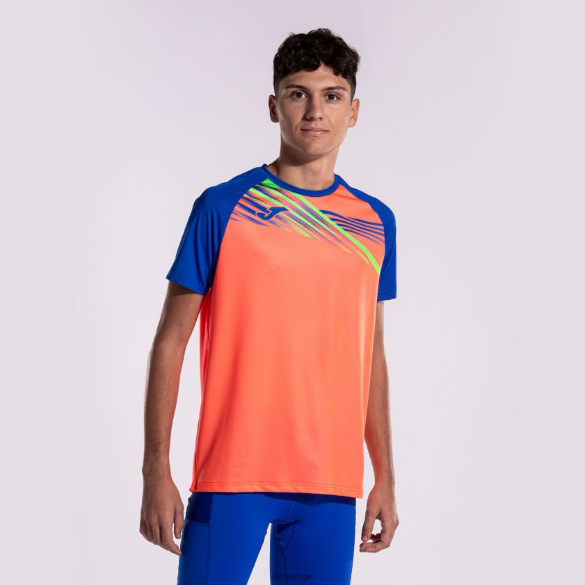 nei Joma skjorte kortermet elite x fluorescerende korall kongeblå FBD0T0587 menn