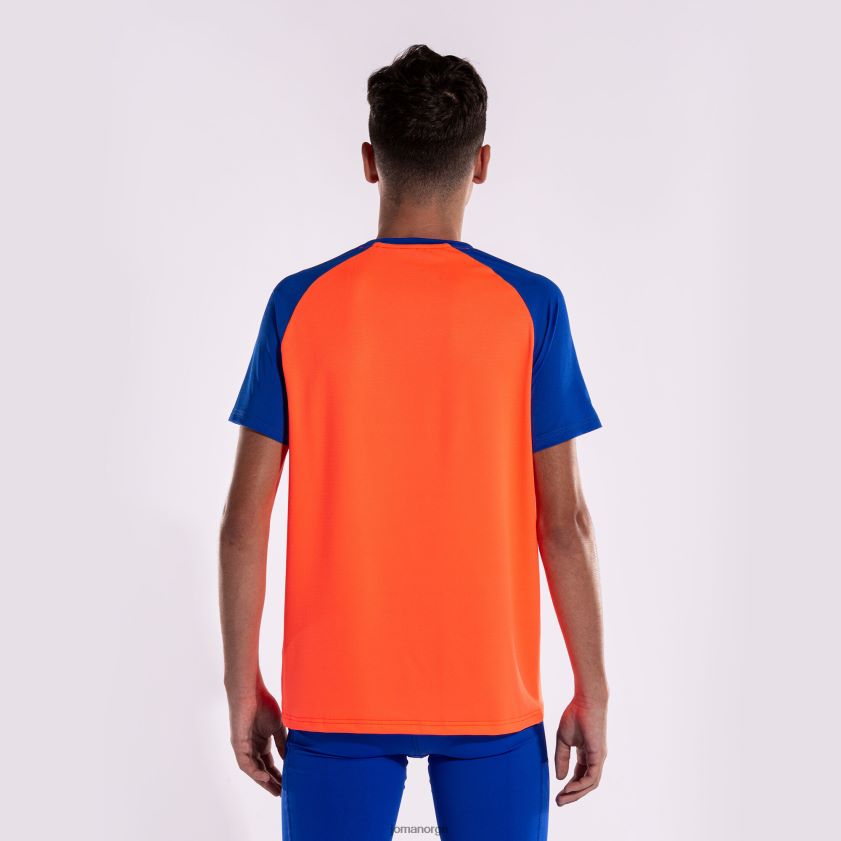 nei Joma skjorte kortermet elite x fluorescerende korall kongeblå FBD0T0587 menn