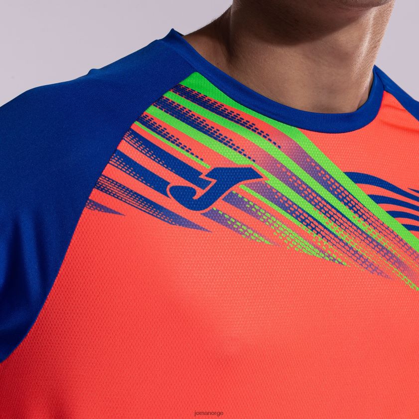 nei Joma skjorte kortermet elite x fluorescerende korall kongeblå FBD0T0587 menn