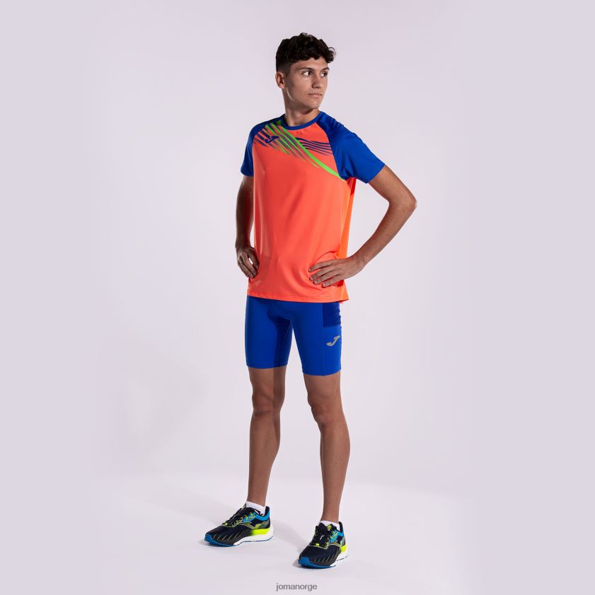 nei Joma skjorte kortermet elite x fluorescerende korall kongeblå FBD0T0587 menn