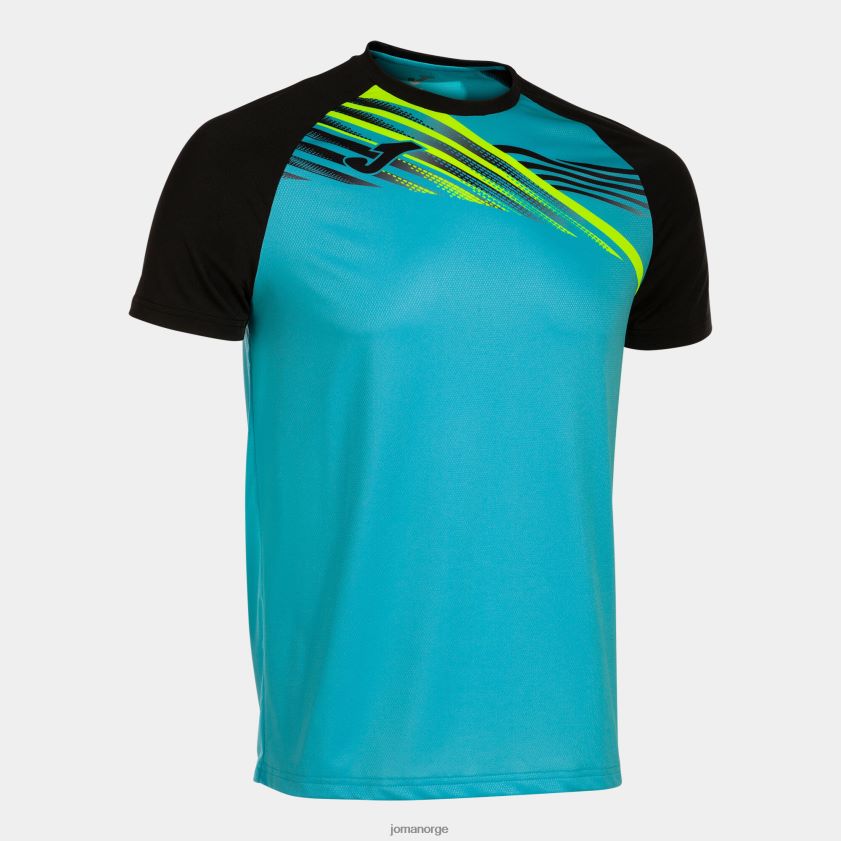 nei Joma skjorte kortermet elite x fluorescerende turkis svart FBD0T0404 menn