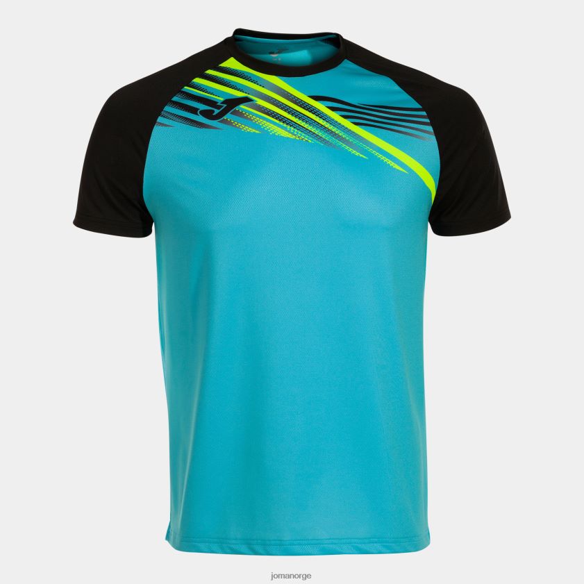 nei Joma skjorte kortermet elite x fluorescerende turkis svart FBD0T0404 menn