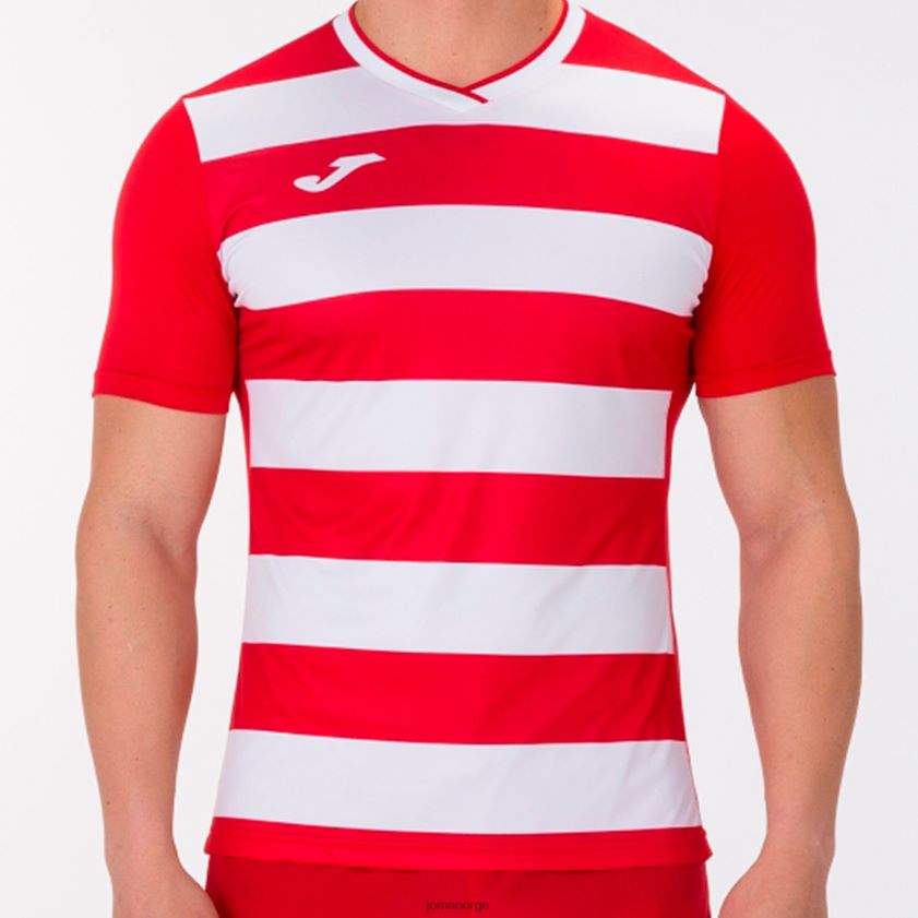 nei Joma skjorte kortermet europa iv rød Hvit FBD0T04398 menn