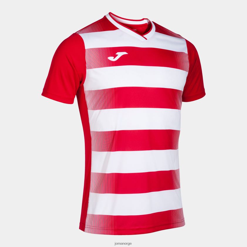 nei Joma skjorte kortermet europa v rød Hvit FBD0T04649 menn