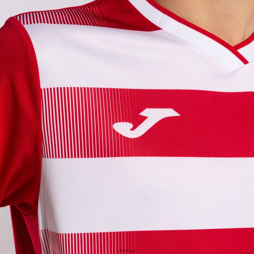nei Joma skjorte kortermet europa v rød Hvit FBD0T04649 menn