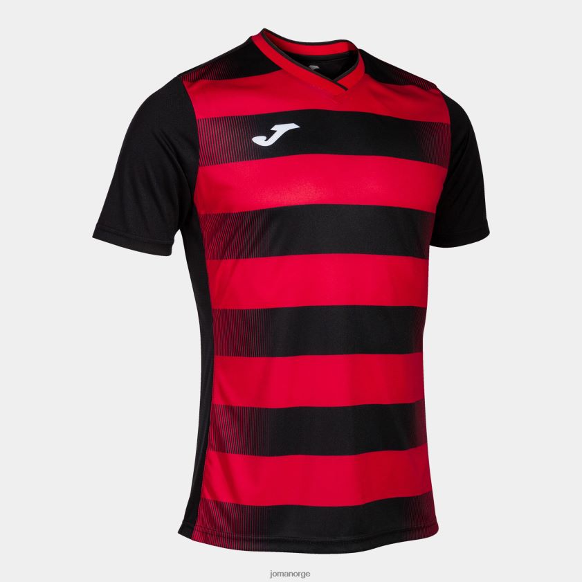 nei Joma skjorte kortermet europa v svart, rød FBD0T04290 menn