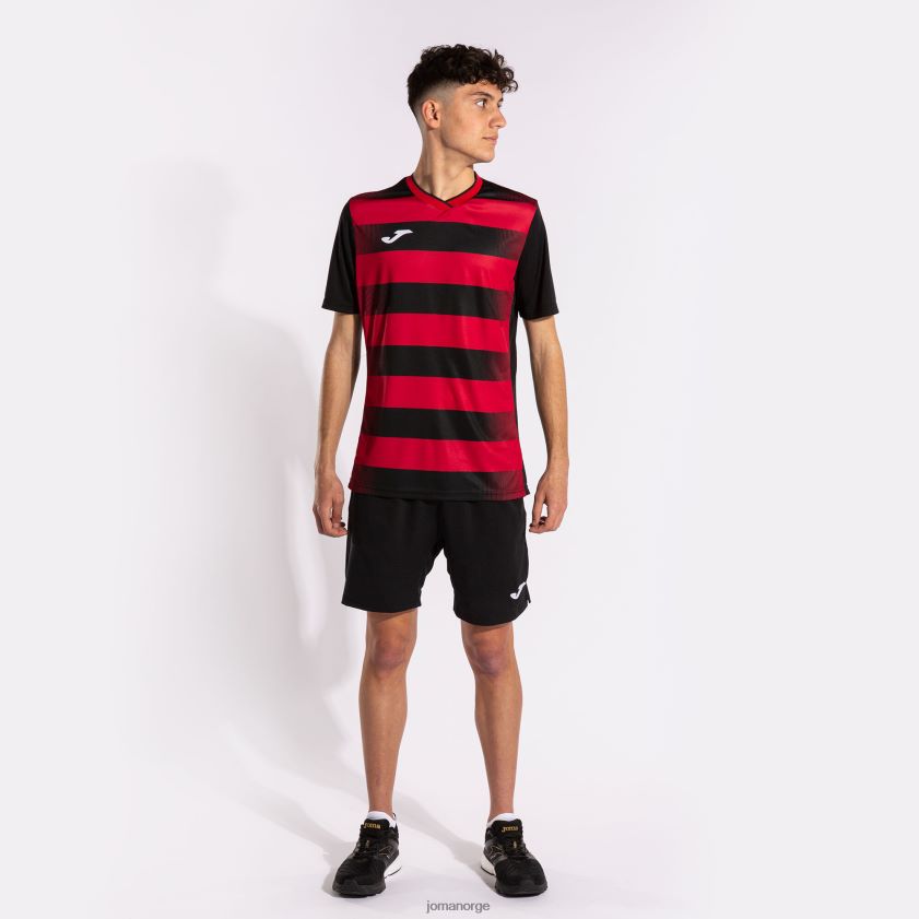 nei Joma skjorte kortermet europa v svart, rød FBD0T04290 menn