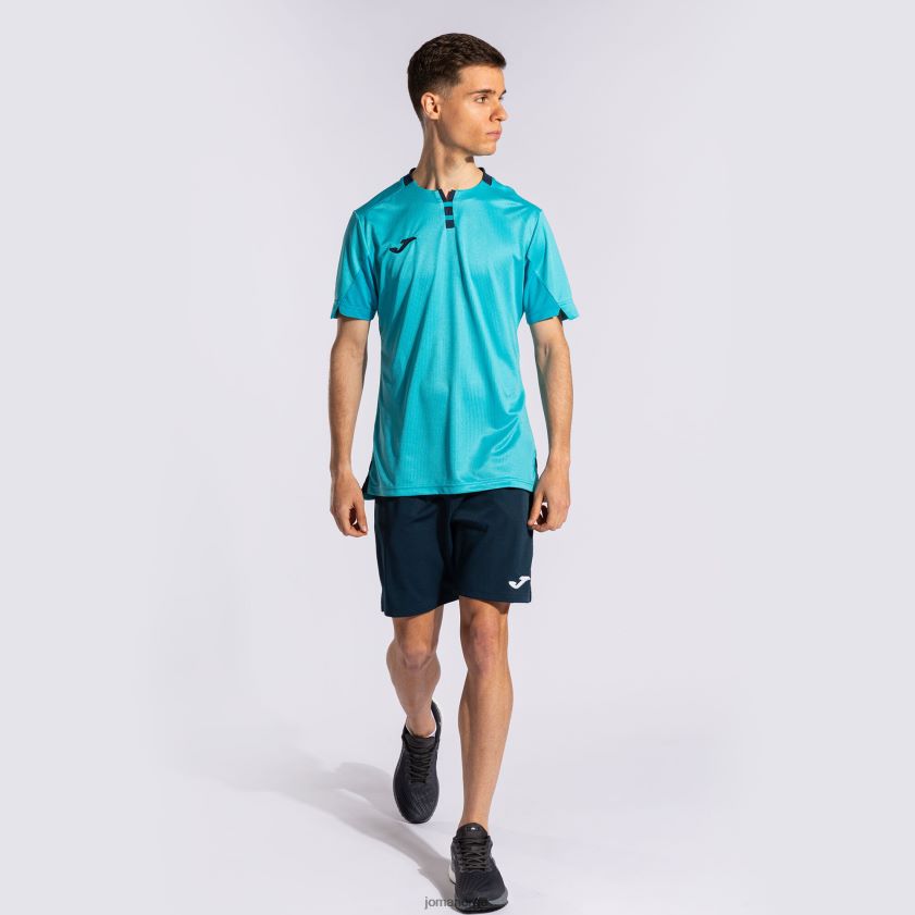 nei Joma skjorte kortermet gull iv fluorescerende turkis marineblå FBD0T03028 menn