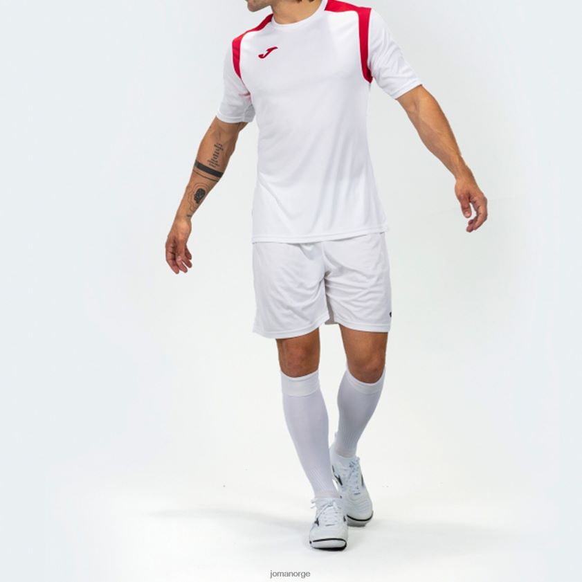 nei Joma skjorte kortermet mesterskap v hvit rød FBD0T0553 menn