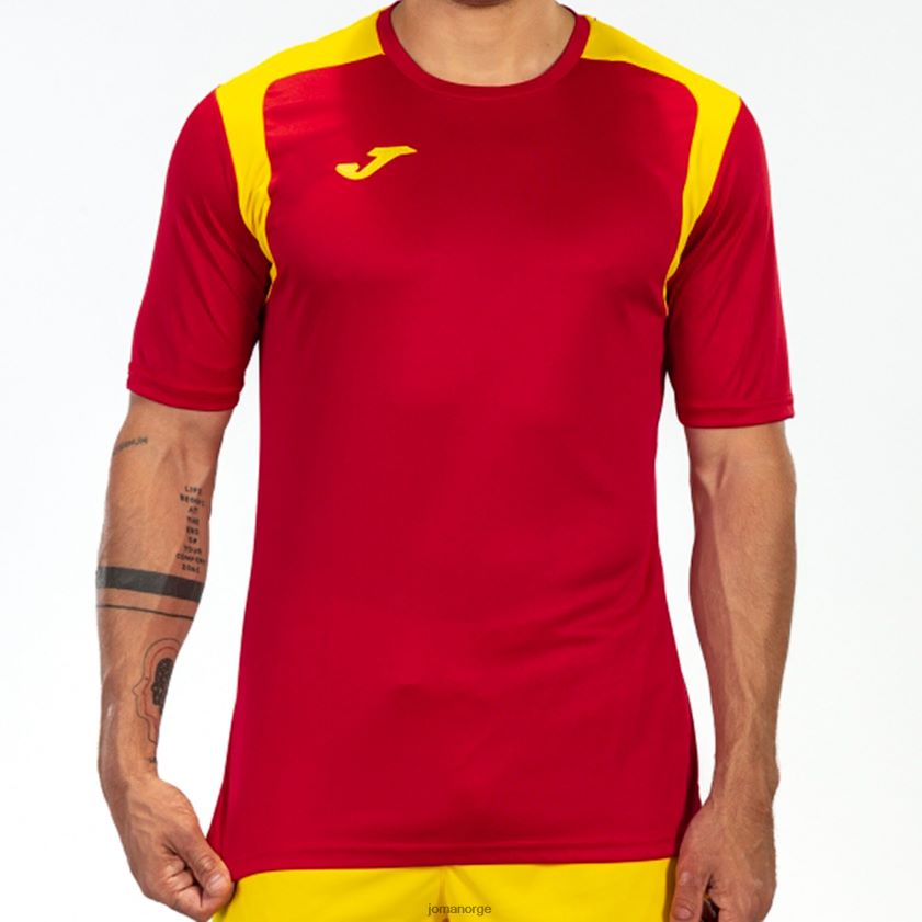 nei Joma skjorte kortermet mesterskap v rød gul FBD0T02948 menn