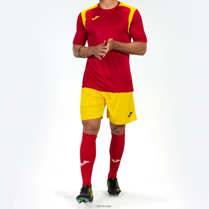 nei Joma skjorte kortermet mesterskap v rød gul FBD0T02948 menn