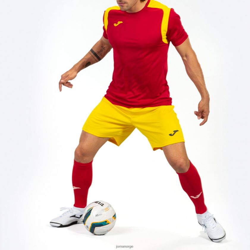 nei Joma skjorte kortermet mesterskap v rød gul FBD0T02948 menn
