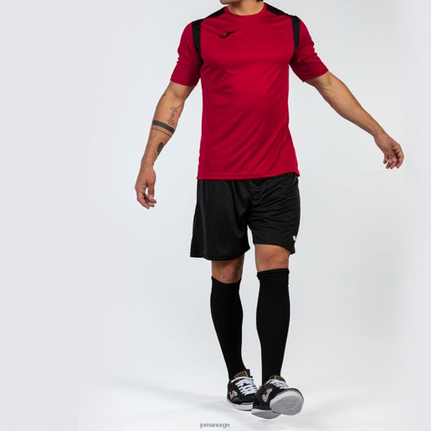 nei Joma skjorte kortermet mesterskap v rød svart FBD0T03212 menn