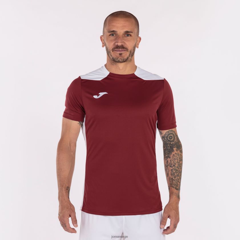 nei Joma skjorte kortermet mesterskap vi burgunder hvit FBD0T03298 menn