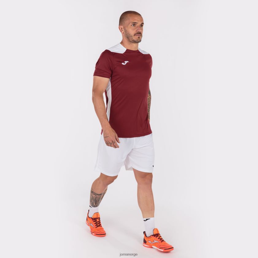 nei Joma skjorte kortermet mesterskap vi burgunder hvit FBD0T03298 menn