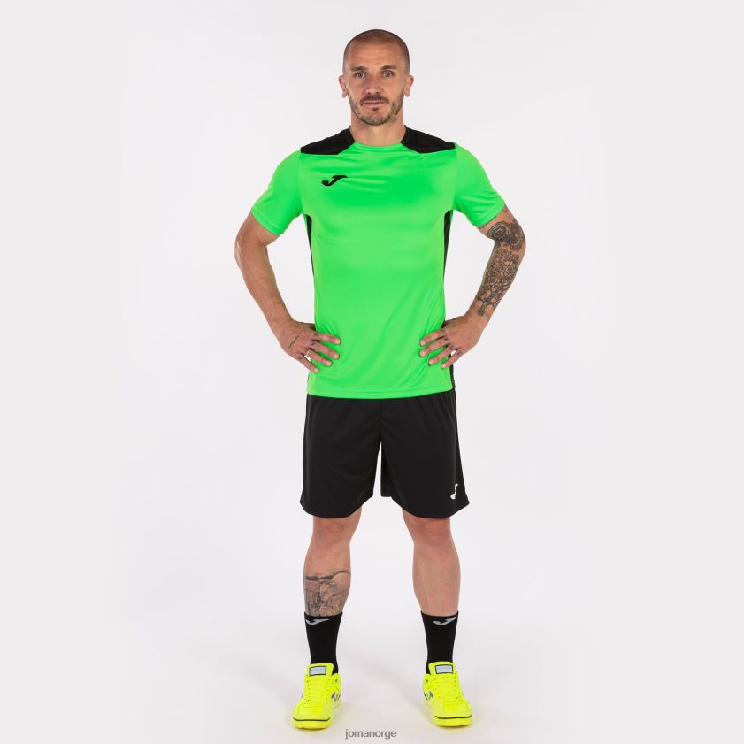 nei Joma skjorte kortermet mesterskap vi fluorescerende grønn svart FBD0T04516 menn
