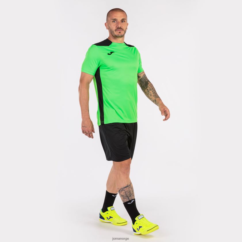 nei Joma skjorte kortermet mesterskap vi fluorescerende grønn svart FBD0T04516 menn