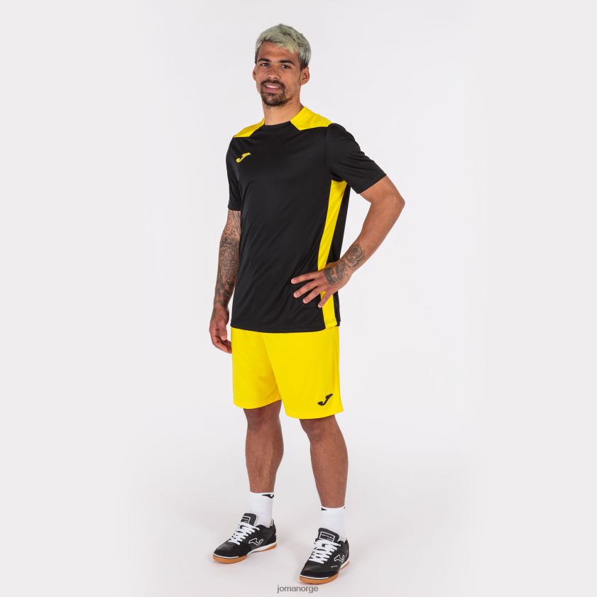 nei Joma skjorte kortermet mesterskap vi svart gul FBD0T03033 menn