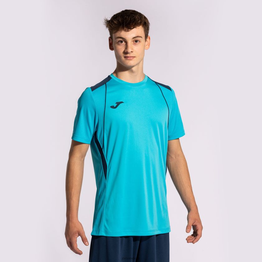 nei Joma skjorte kortermet mesterskap vii fluorescerende turkis marineblå FBD0T0646 menn