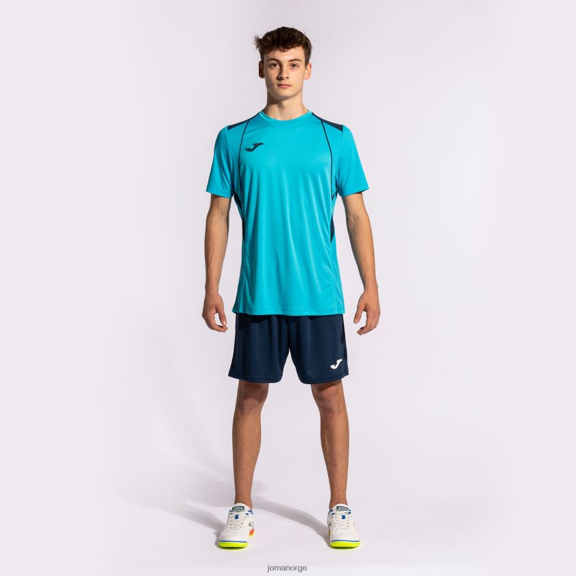 nei Joma skjorte kortermet mesterskap vii fluorescerende turkis marineblå FBD0T0646 menn
