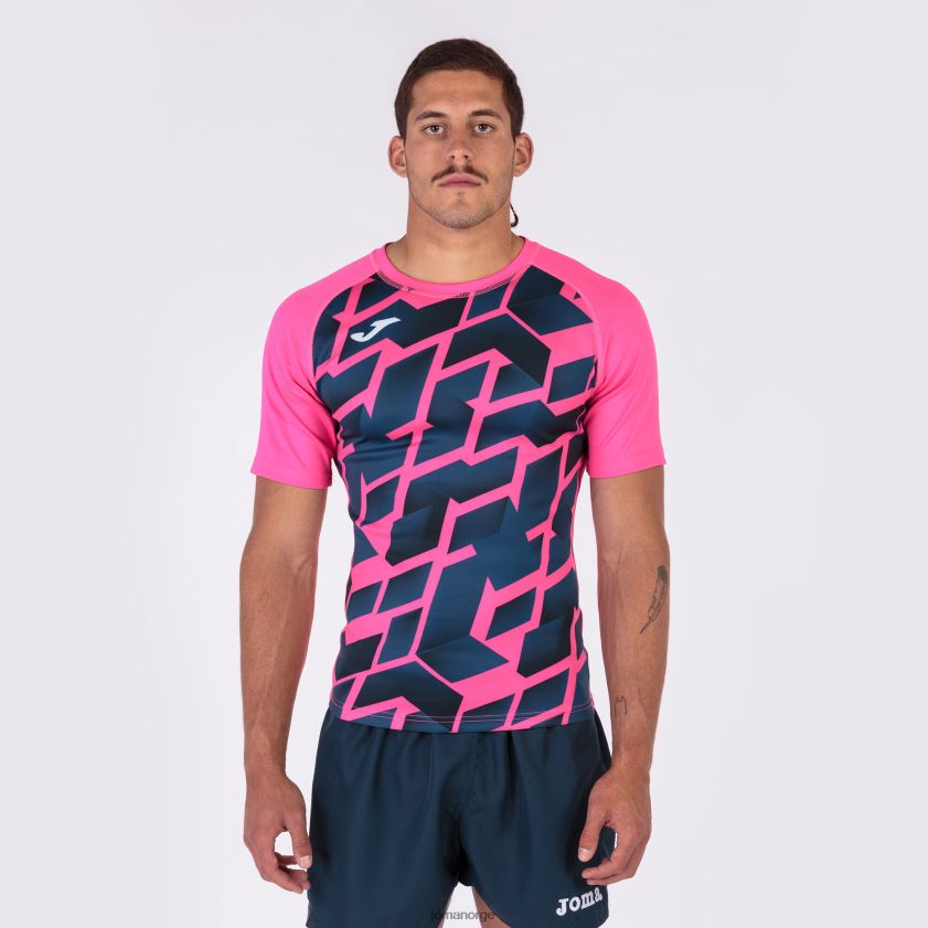 nei Joma skjorte kortermet myskin iii fluorescerende rosa marineblå FBD0T03553 menn