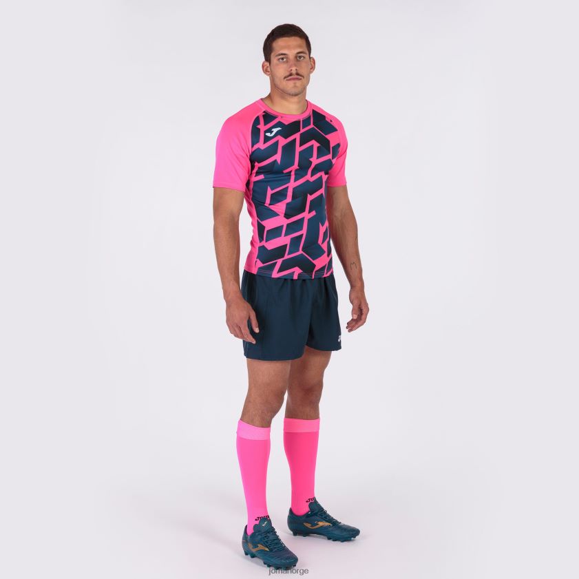 nei Joma skjorte kortermet myskin iii fluorescerende rosa marineblå FBD0T03553 menn