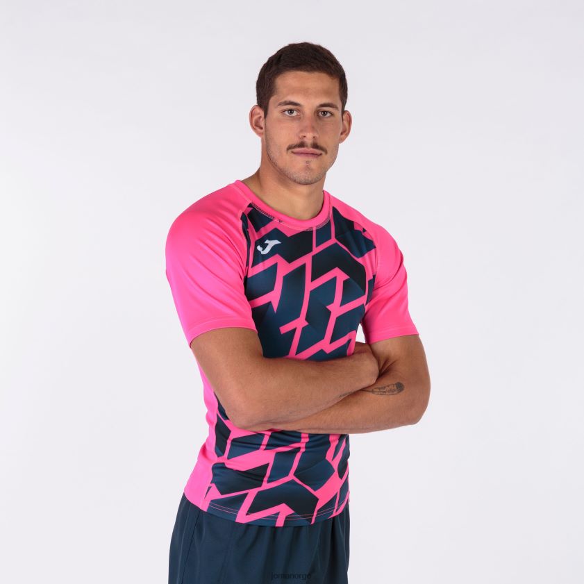 nei Joma skjorte kortermet myskin iii fluorescerende rosa marineblå FBD0T03553 menn