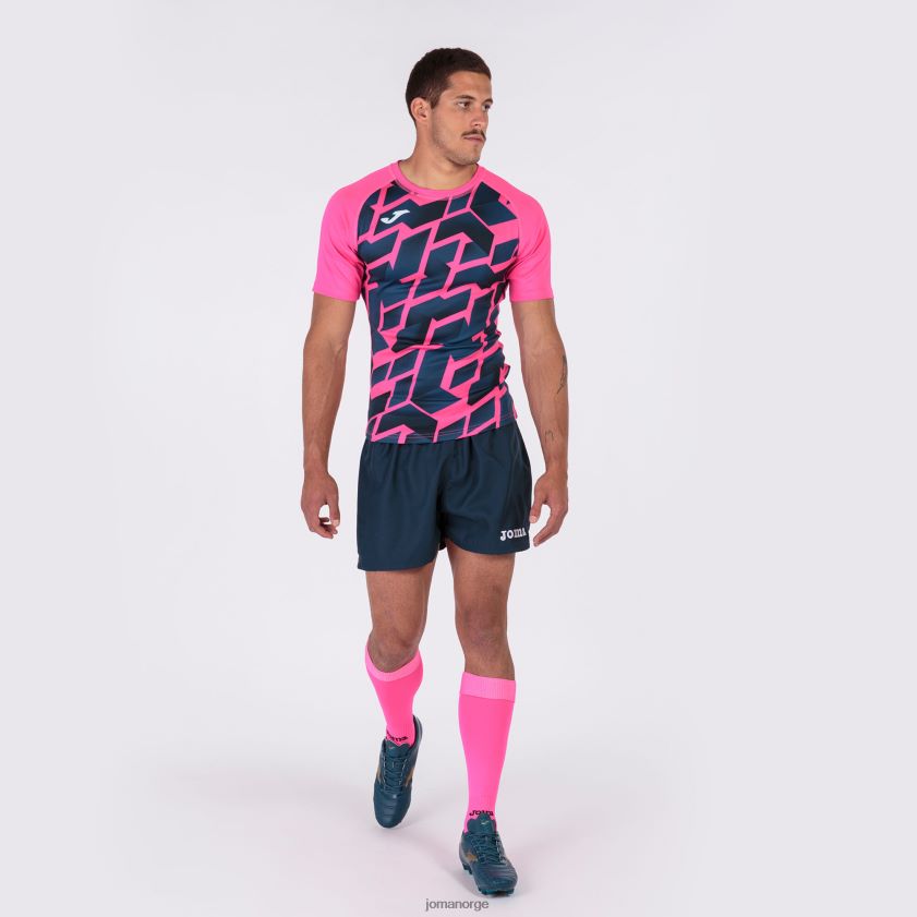 nei Joma skjorte kortermet myskin iii fluorescerende rosa marineblå FBD0T03553 menn