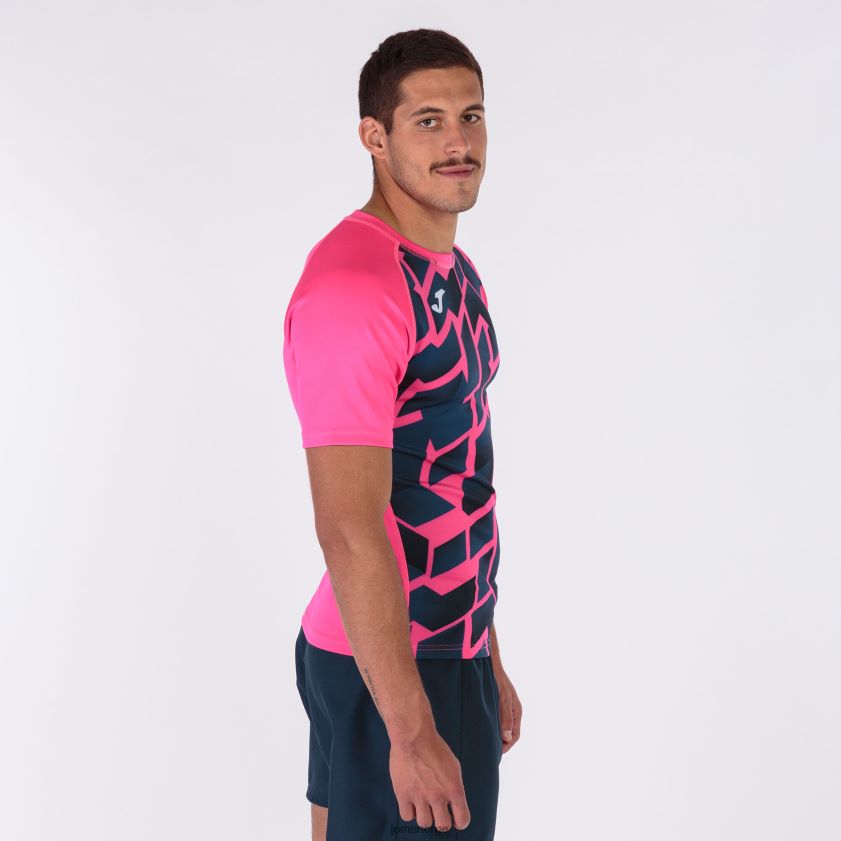 nei Joma skjorte kortermet myskin iii fluorescerende rosa marineblå FBD0T03553 menn