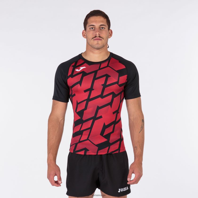 nei Joma skjorte kortermet myskin iii svart, rød FBD0T03050 menn