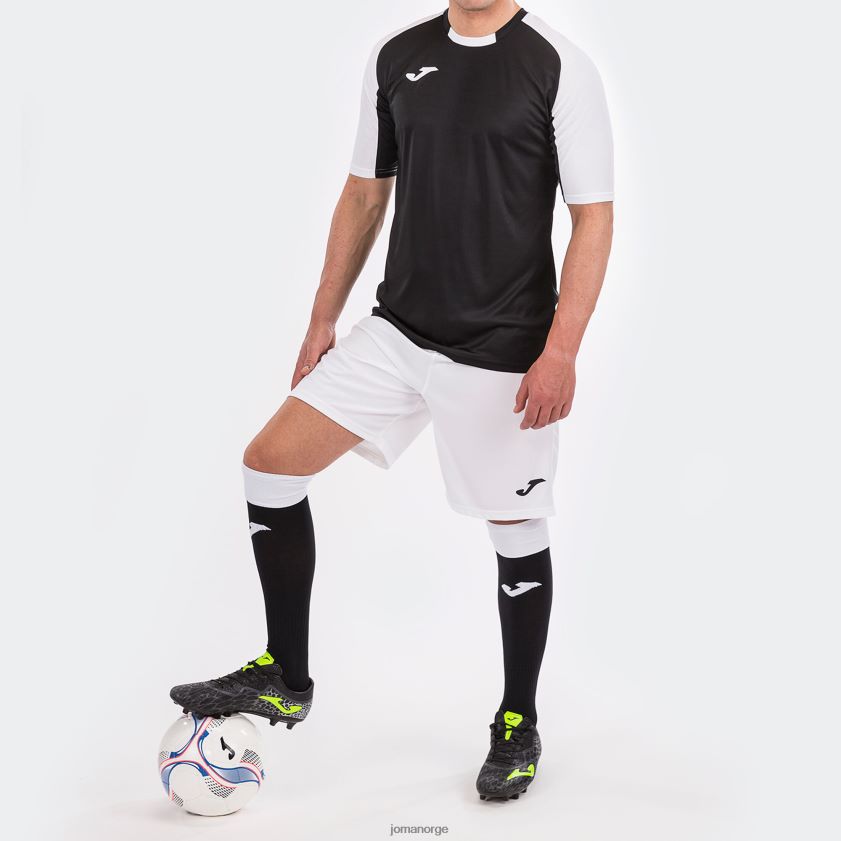 nei Joma skjorte kortermet nødvendig svart hvit FBD0T04350 menn