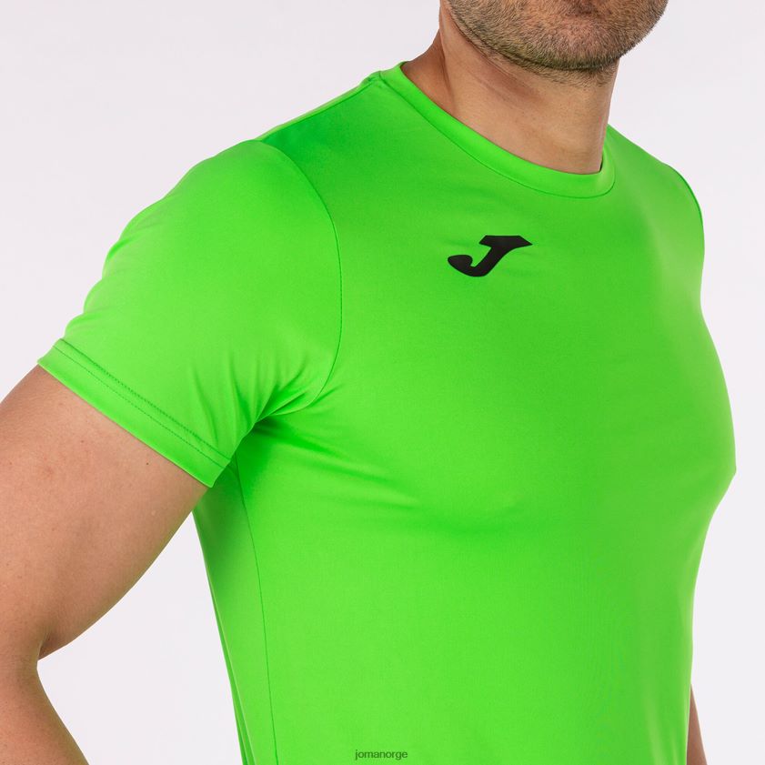 nei Joma skjorte kortermet plate ii fluorescerende grønn FBD0T028 menn