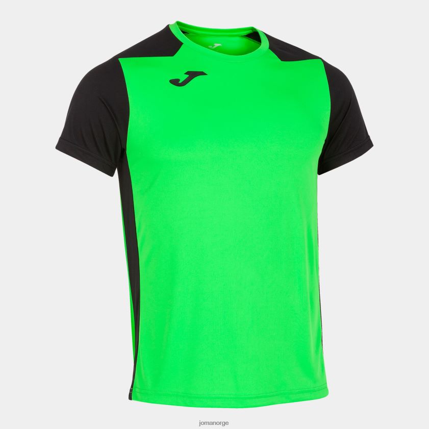 nei Joma skjorte kortermet plate ii fluorescerende grønn svart FBD0T03049 menn