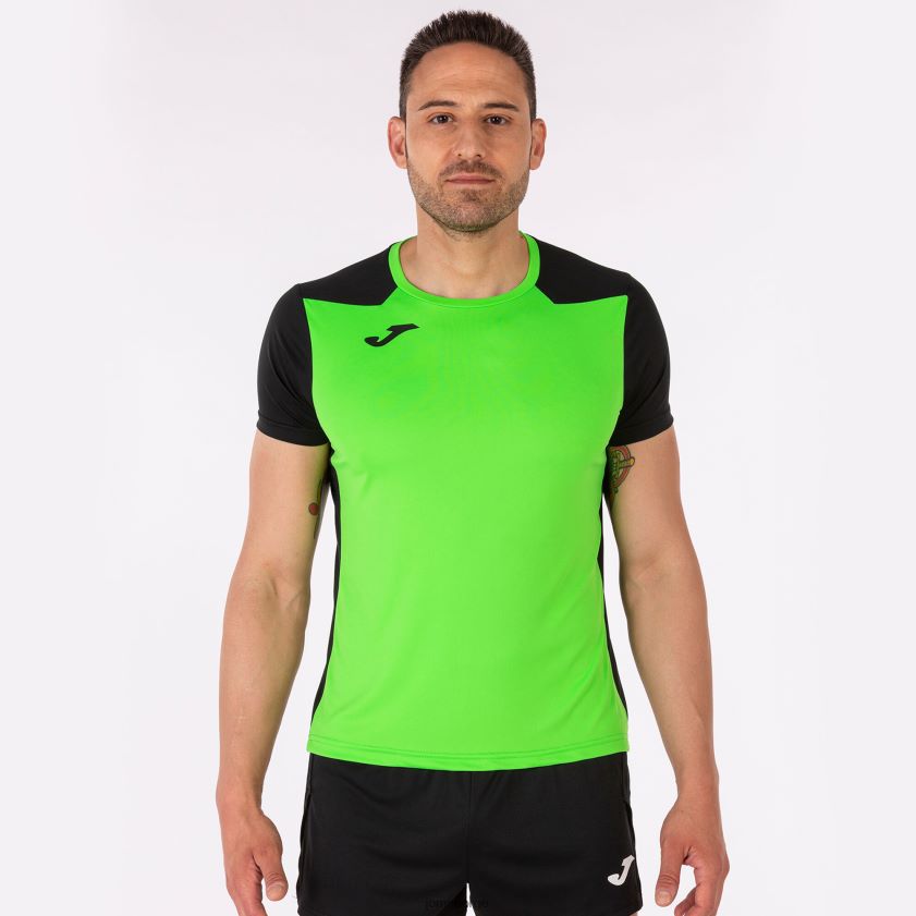 nei Joma skjorte kortermet plate ii fluorescerende grønn svart FBD0T03049 menn