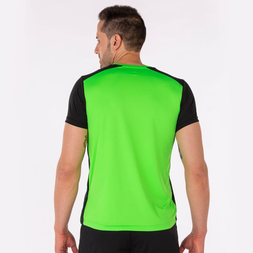 nei Joma skjorte kortermet plate ii fluorescerende grønn svart FBD0T03049 menn