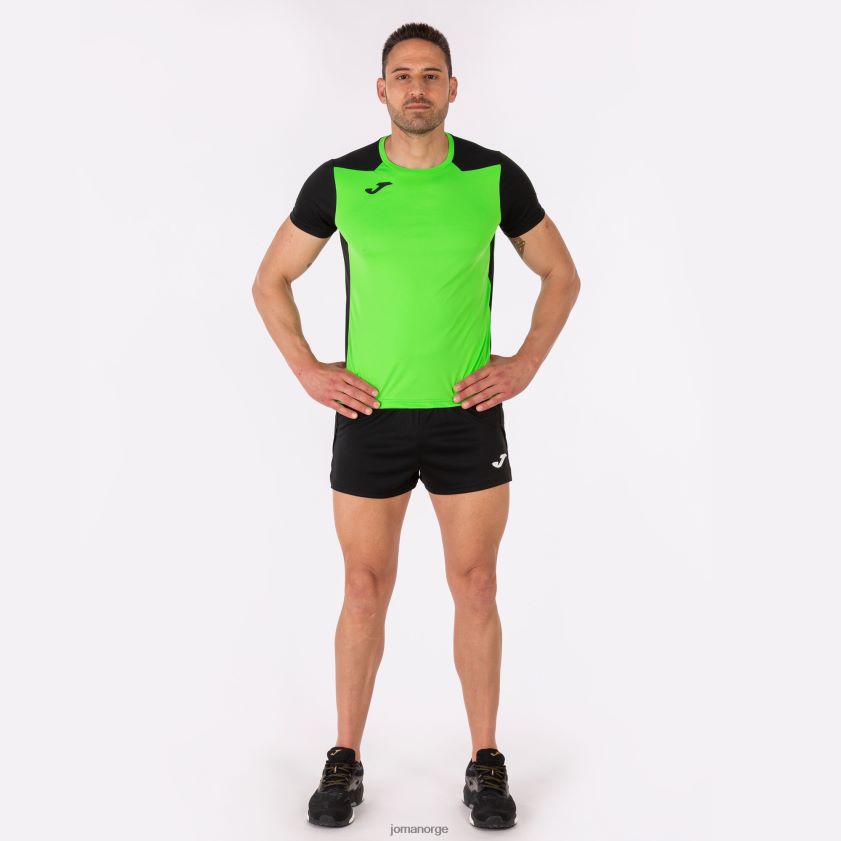 nei Joma skjorte kortermet plate ii fluorescerende grønn svart FBD0T03049 menn